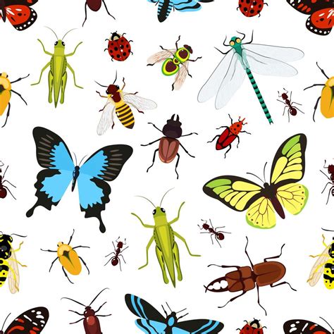 Insects Seamless Pattern 443409 Vector Art At Vecteezy