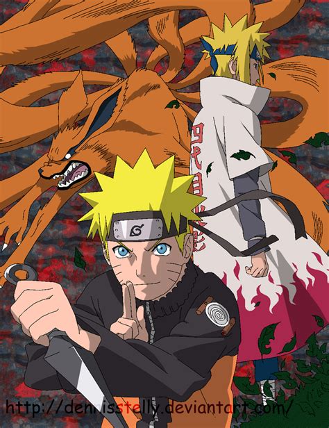 Naruto Minato And Kyuubi Lineart Colored By DennisStelly On DeviantArt