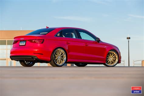 Perfect Combo Of Red And Gold Audi A3 On Custom Wheels
