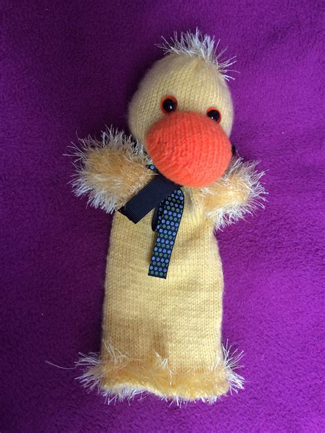 Knitted Yellow Duck Hand Puppet Etsy