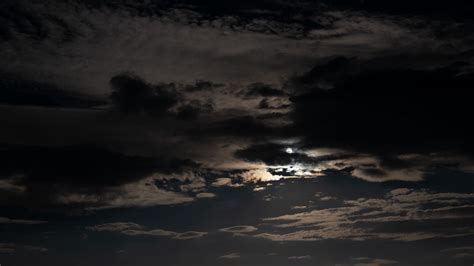 Download Wallpaper 1366x768 Sky Clouds Night Moon Dark Night Sky