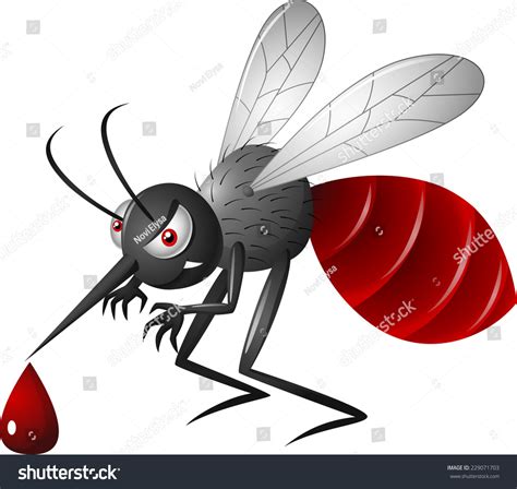 Angry Cartoon Mosquito Stock Vector Illustration 229071703 Shutterstock