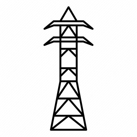 Electric Electricity Grid Pylon Steel Tower Transmission Icon