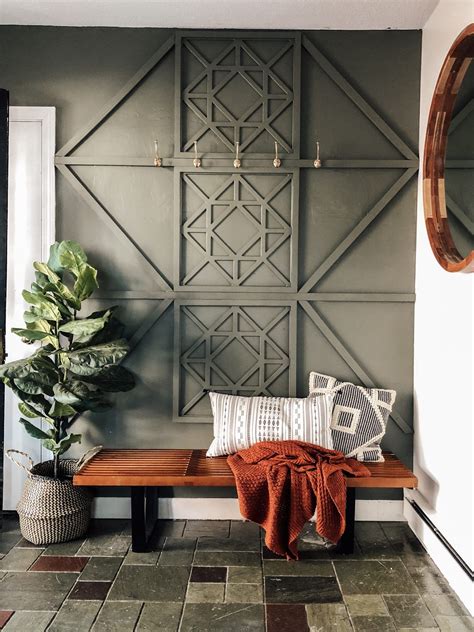 Our new entryway: with a diy wood feature wall #wall home design, wall