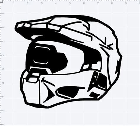 Halo Series Master Chief Helmet Decal Halo Tattoo Halo Drawings