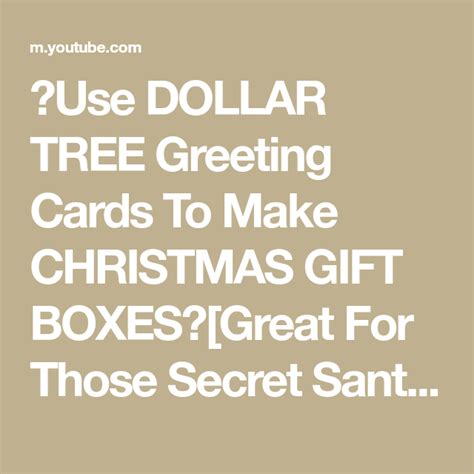 We did not find results for: 🎄Use DOLLAR TREE Greeting Cards To Make CHRISTMAS GIFT BOXES🎄[Great For Those Secret Santa Gifts ...