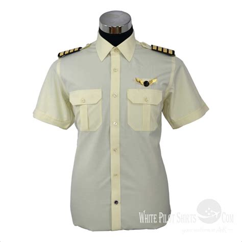 Yellow Pilot Shirts 50 Cotton 50 Polyester Pilot Shirts Mens