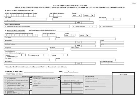 Fixya unpaid volunteers cannot access your personal financial affairs. Form UI 2.6 - Application for dependant benefits by child ...