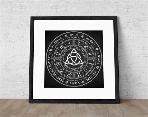Triquetra Pagan Wheel Of The Year Art Print Sacred Etsy