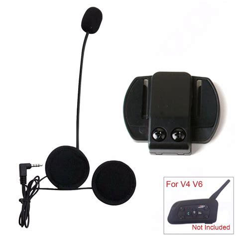earphone speaker microphone and clip 3 5mm jack plug earphone stereo for v6 intercom v4 interphone