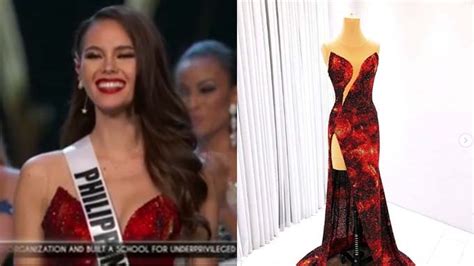 First Look Catriona Gray S Mayon Inspired Evening Gown At Miss Universe 2018 Pep Ph