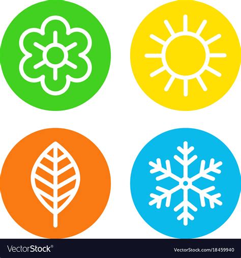 Four Seasons Logo Set Royalty Free Vector Image