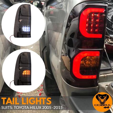 Led Smoked Black Tail Lights Lamp Suits Toyota Hilux 2005 2015