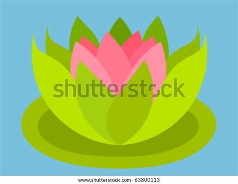 Pink Lotus Flower Floating On Water Stock Vector Royalty Free