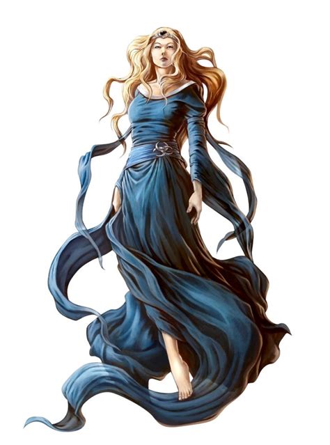 Female Human Sorcerer Blue Flowing Robes Pathfinder Pfrpg Dnd Dandd 35