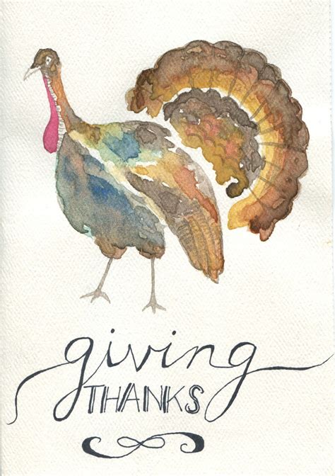 Thanksgiving Turkey Watercolor Thank You Card Diy Watercolor Painting