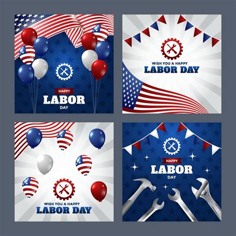 Labor Day Card Collection 4455893 Vector Art At Vecteezy