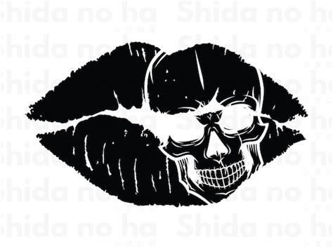 Lip Skull Print Kiss Svg Skull Svg Lips Svg Lips Skull Svg Kiss The