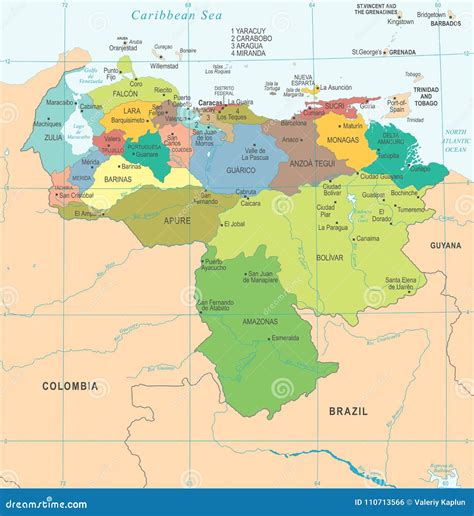 venezuela map detailed vector illustration stock illustration illustration of caracas