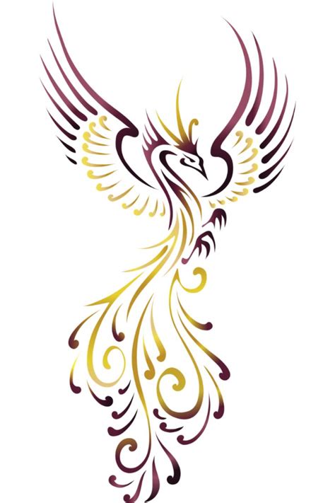 Gold Purple Flying Phoenix Phoenix Tattoo Design Small Phoenix