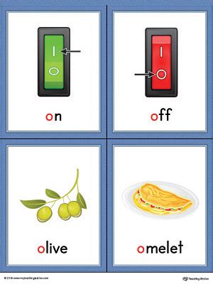 The video contains extremely simple words, which toddlers can easily . Letter O Words and Pictures Printable Cards: On, Off ...