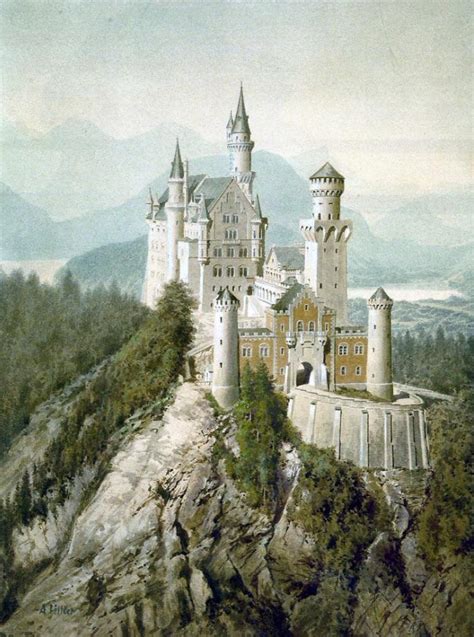 Neuschwanstein Castle Unknown Artist Painting 1914 Rart