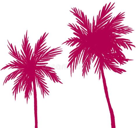 Coconut Palm Tree Silhouette Tropical Sunset Paradise Doodle