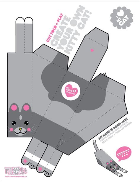 Custom Paper Toy Kitty Paper Toys Template Paper Crafts Paper Toys