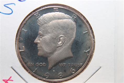 1986 S Proof Kennedy Half Dollar 10452