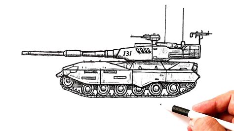 How To Draw A Modern Army Tank Youtube