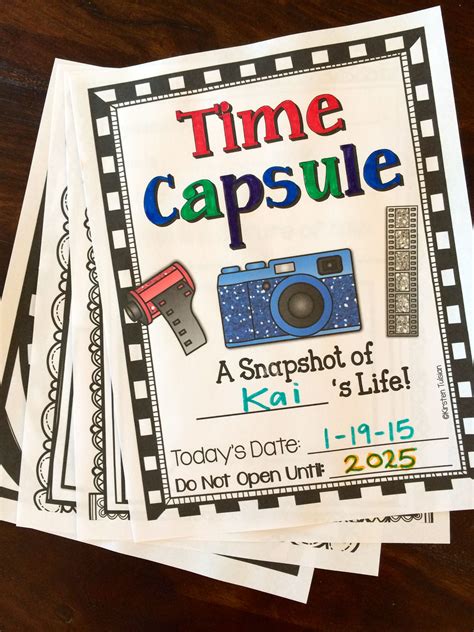 A Moment In Time Time Capsule Or All About Me Activity For Any Time Of