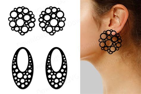 Svg And Png Cutting Files Earrings Template Clipart Vecto