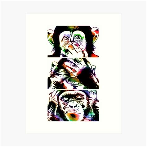 Three Wise Monkeys Art Prints Redbubble Three Wise Monkeys Inspiring