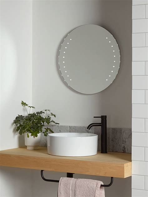 John Lewis And Partners Pixel Wall Mounted Illuminated Bathroom Mirror Round