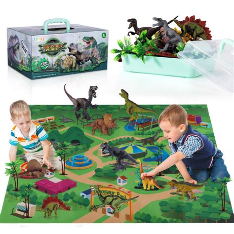 Buy Temi Dinosaur Toys For Kids 3 5 With Activity Play Mat And Trees