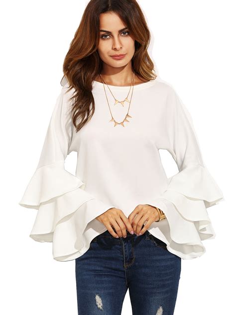 Shein Womens Round Neck Ruffle Long Sleeve Blouse Women Product Review