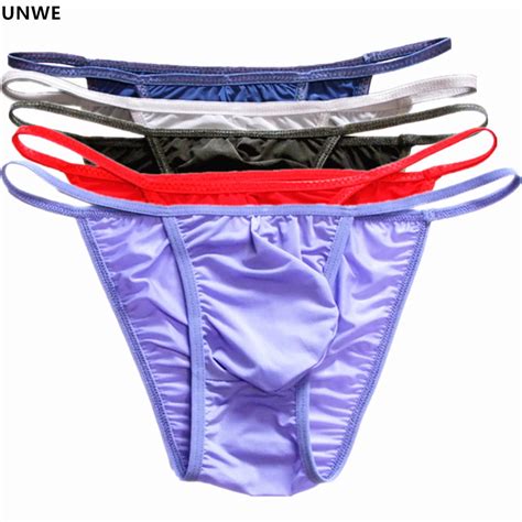 Unwe Translucent Mens Briefs Sexy Underwear Male U Convex Pouch Briefs
