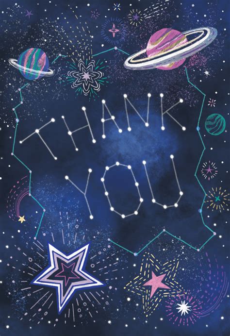 Free Printable Space Thank You Card
