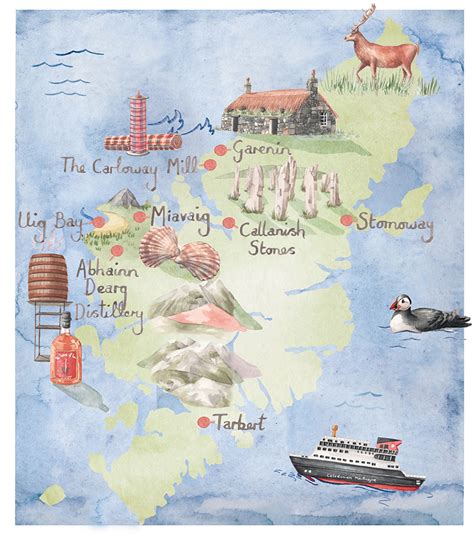 Map Of Lewis And Harris For Britain Magazine Hire An Illustrator