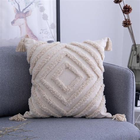 Beige Natural Embroidered Aesthetic Bohemian Cushion Covers Home Decor