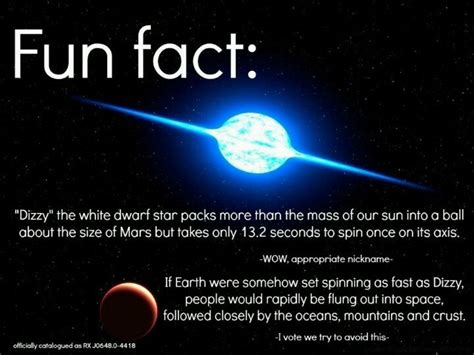 Fun Fact Dizzy White Dwarf Star