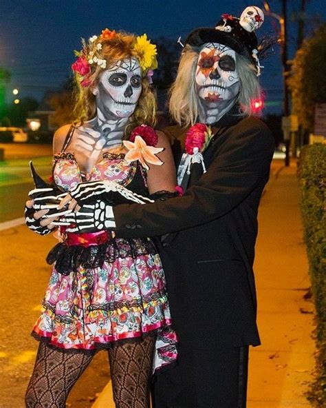 The Sugar Skull Couple Cool Couple Halloween Costumes Couple