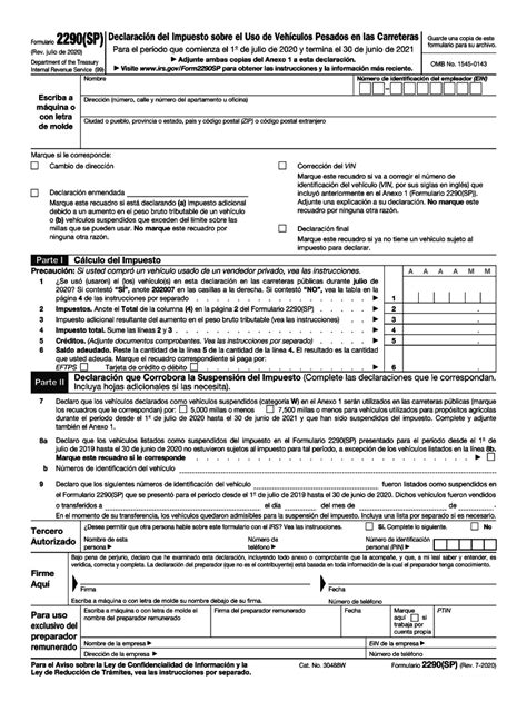2020 Form Irs 2290 Sp Fill Online Printable Fillable Blank Pdffiller