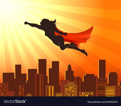 Flying Girl Superhero Royalty Free Vector Image