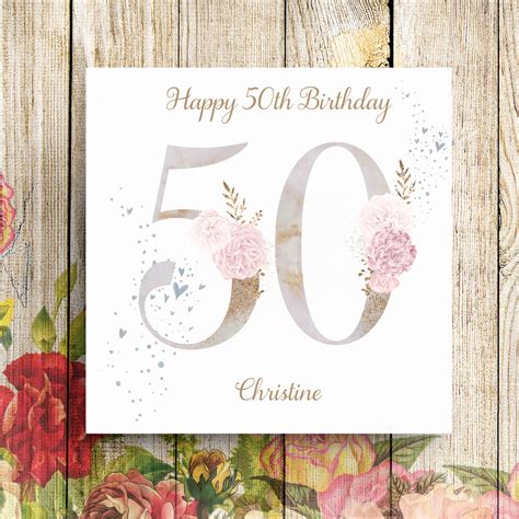 Personalised 50th Birthday Card 50th Birthday Card Daughter Etsy Uk