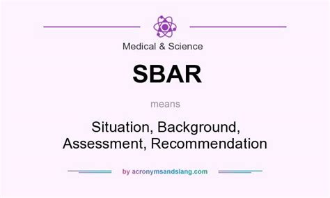 Sbar Situation Background Assessment Recommendation