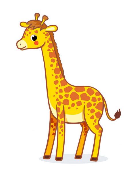 Niedliche Baby Giraffe Zeichnung Lustige Cartoon Vektor Figur