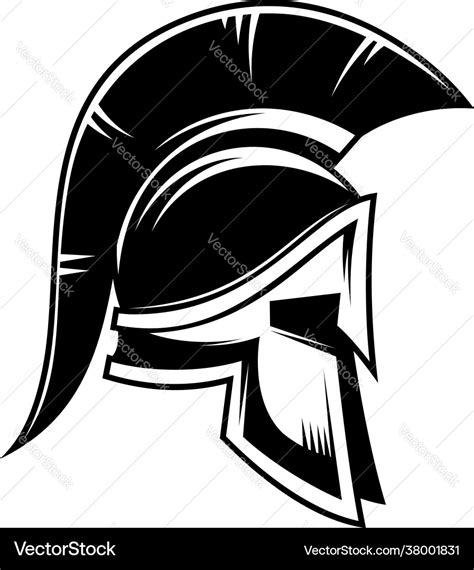 Spartan Warrior Helmet Design Element For Logo Vector Image