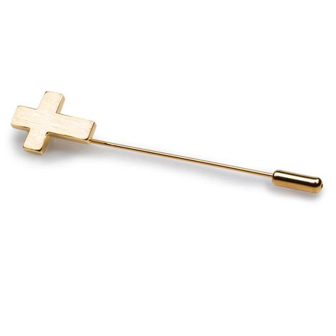 Gold Latin Cross Lapel Pin Christian Metal Lapel Pins Suit Pins Otaa