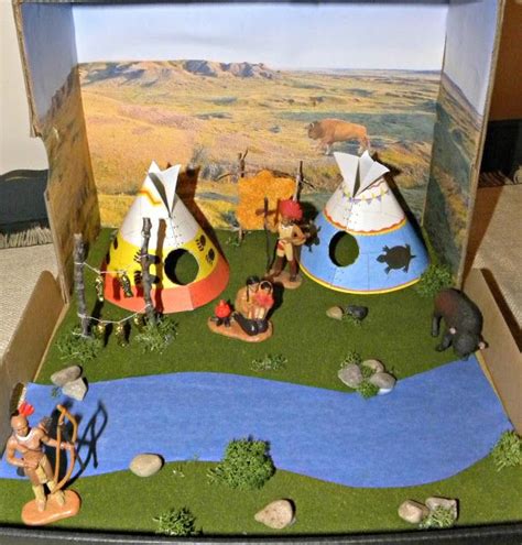 Shoe Box Diorama Plains Indian Village Native American Projects